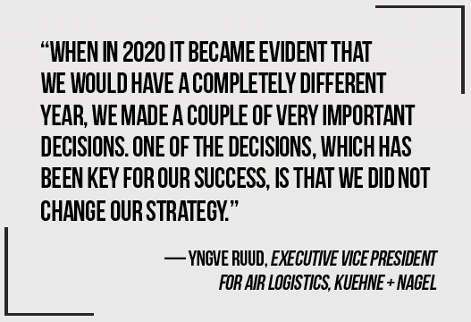 “When in 2020 it became evident that we would have a completely different year, we made a couple of very important decisions. One of the decisions, which has been key for our success, is that we did not change our strategy.”